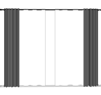 现代布艺窗帘su模型