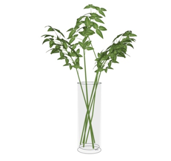 现代花瓶花卉su模型
