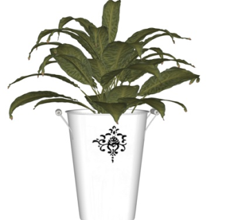 现代花瓶花卉su模型