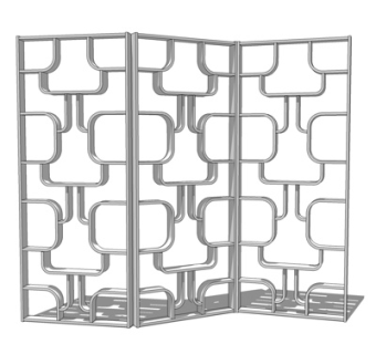 现代金属屏风隔断su模型