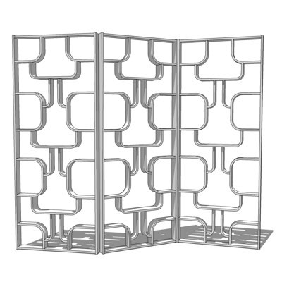 现代金属屏风隔断su模型