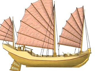 现代<em>帆船摆件</em>su模型