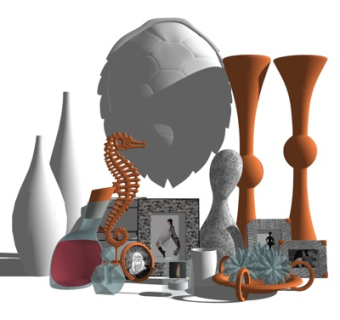 现代装饰品摆件su模型