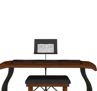 中式古筝su模型