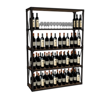 工业风金属酒架su模型