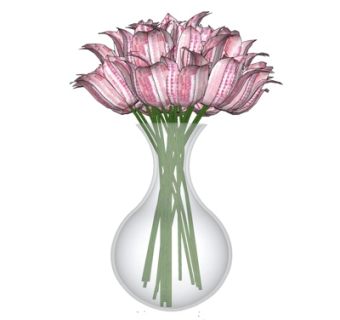 现代花瓶花卉su模型