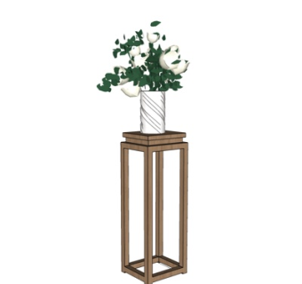 现代花瓶花卉su模型