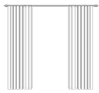 现代布艺窗帘su模型