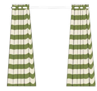 现代布艺窗帘su模型