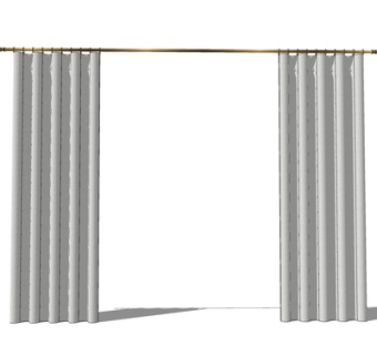 现代布艺窗帘su模型