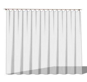 现代布艺窗帘su模型