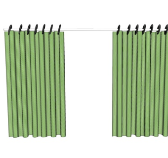 现代布艺窗帘su模型