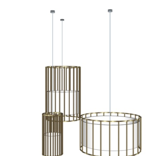 现代金属吊灯su模型