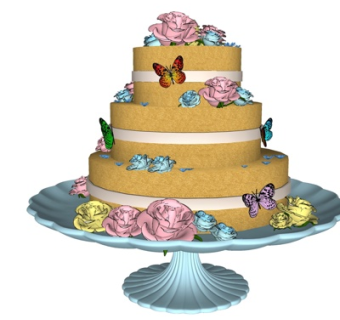 现代奶油蛋糕su模型