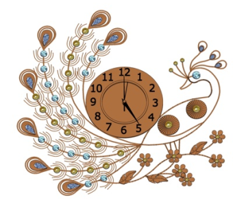 现代孔雀装饰挂钟su模型