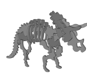 现代木质犀牛摆件su模型