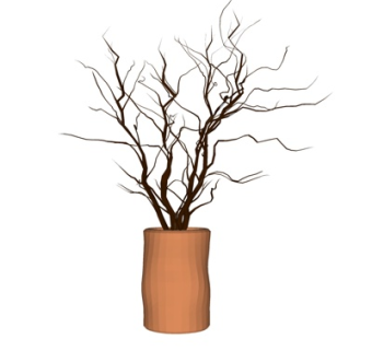 现代枯枝花瓶su模型