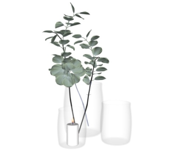 现代花瓶花卉su模型