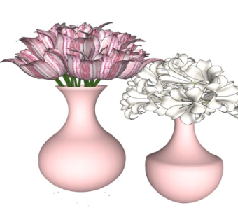 现代花瓶花卉su模型