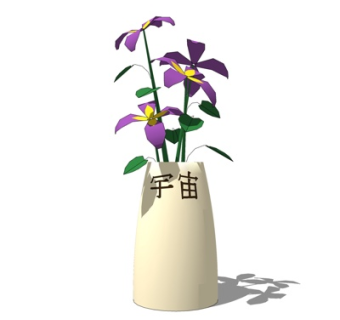 现代花瓶花卉su模型