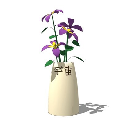 现代花瓶花卉su模型