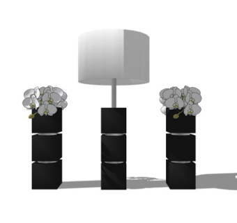 现代花瓶花卉su模型