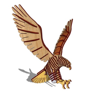 现代木质老鹰摆件su模型