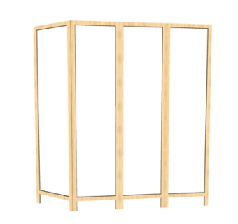 现代实木屏风隔断su模型