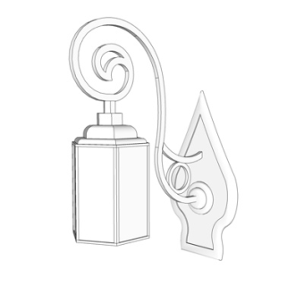 工业风金属壁灯su模型