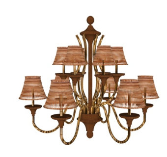 欧式金属吊灯su模型