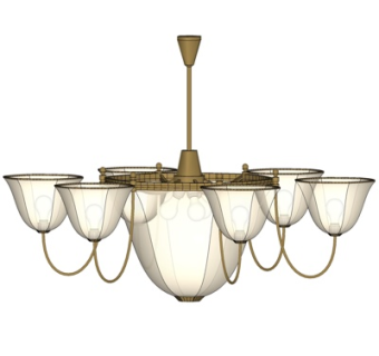 现代金属吊灯su模型