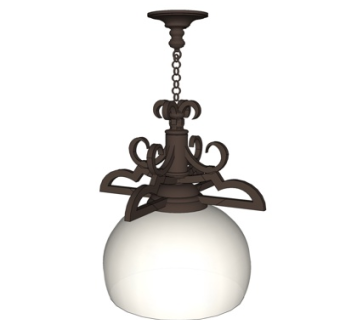 现代金属吊灯su模型