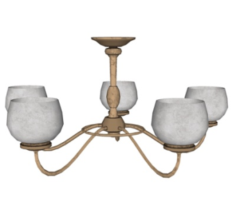 现代金属吊灯su模型