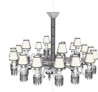 现代水晶吊灯su模型