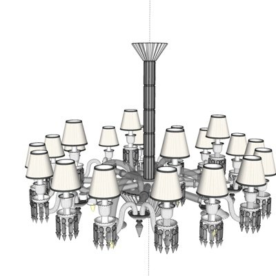 现代水晶吊灯su模型