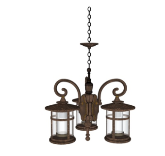 欧式金属吊灯su模型