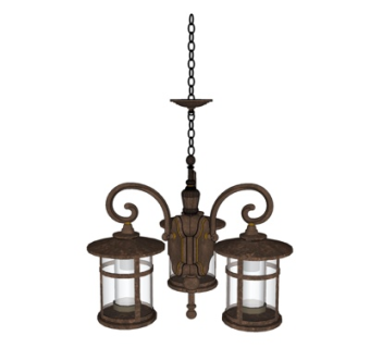 欧式金属吊灯su模型