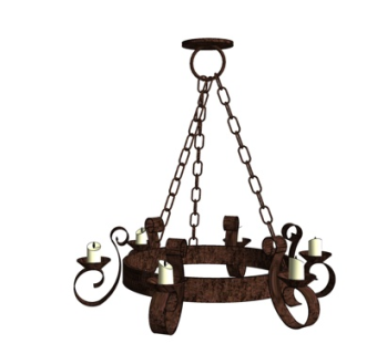 工业风金属吊灯su模型