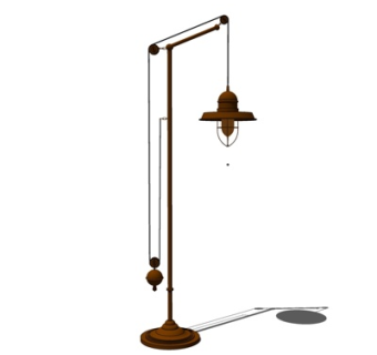 工业风金属落地灯su模型