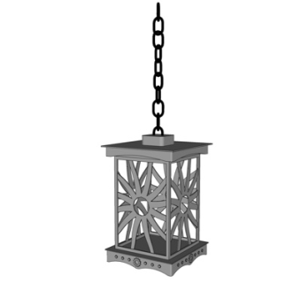 工业风金属吊灯su模型