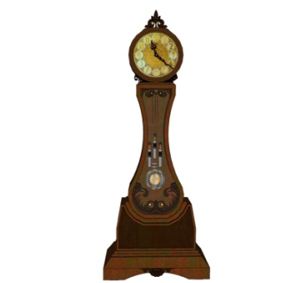 欧式实木摆钟su模型