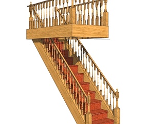 <em>现代实木楼梯</em>su模型