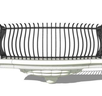 现代金属护栏su模型