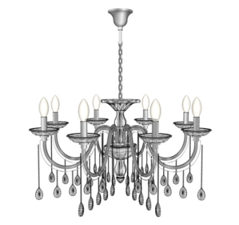 欧式金属吊灯su模型