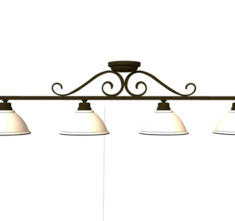 欧式金属吊灯su模型