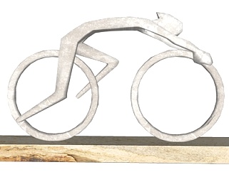 现代金属单车雕塑摆件su模型