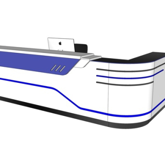 现代办公接待台su模型
