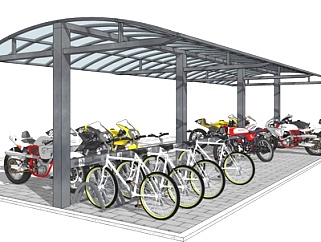 现代自行车<em>遮雨棚</em>su模型