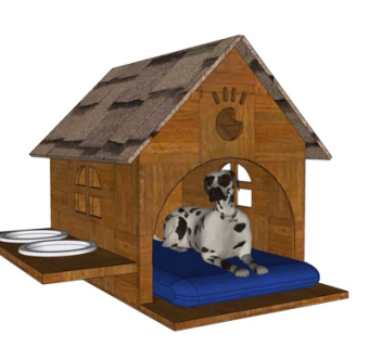 现代小木屋狗窝su模型