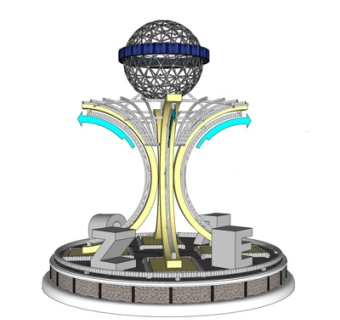 现代金属雕塑小品su模型